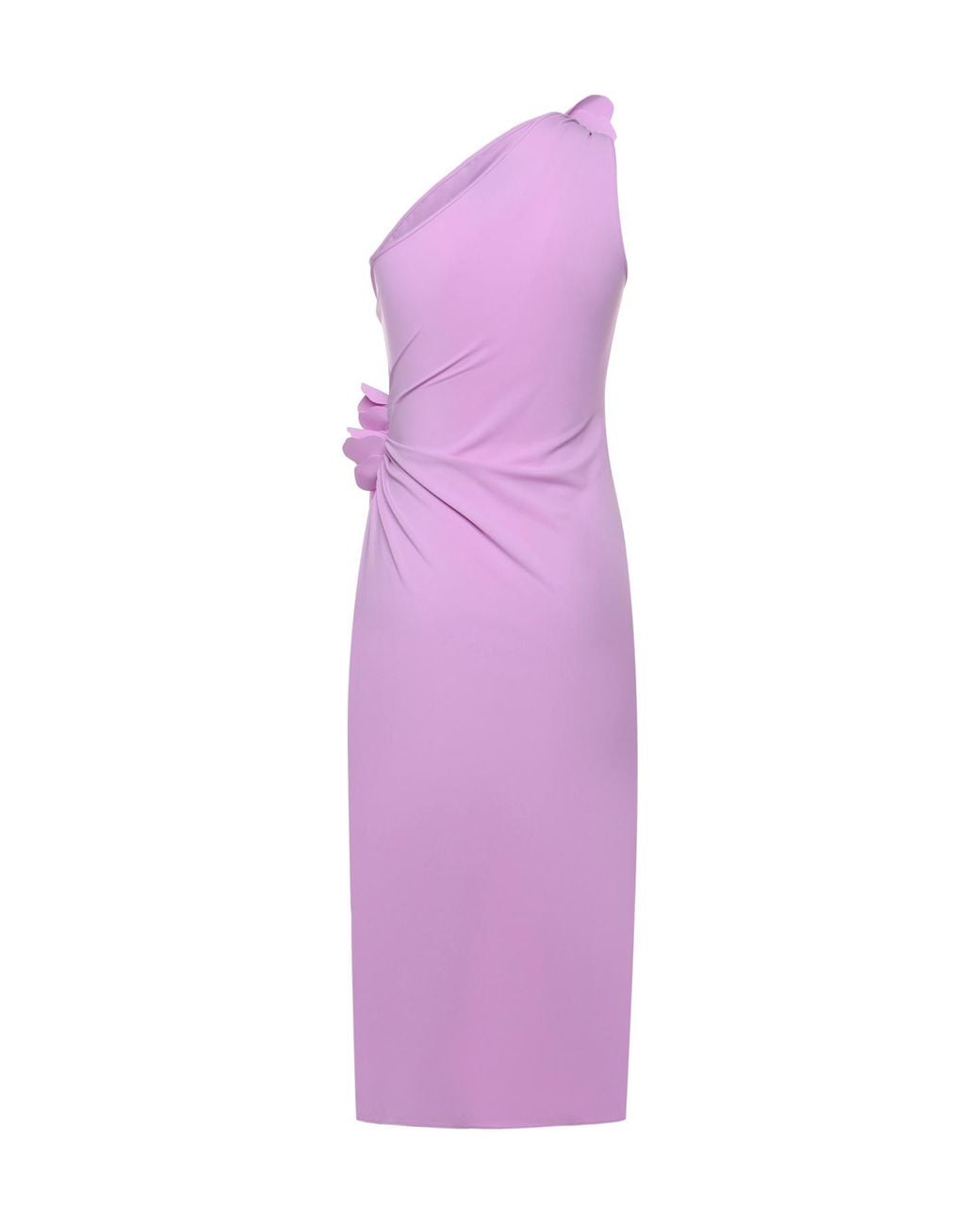 Coperni Purple Asymmetrical Mini Dress With Flowers