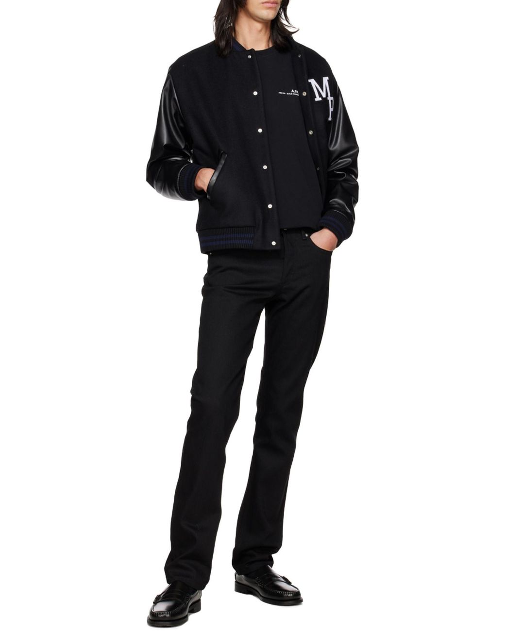 A.P.C. Black Logo Printed Crewneck Sweatshirt for men