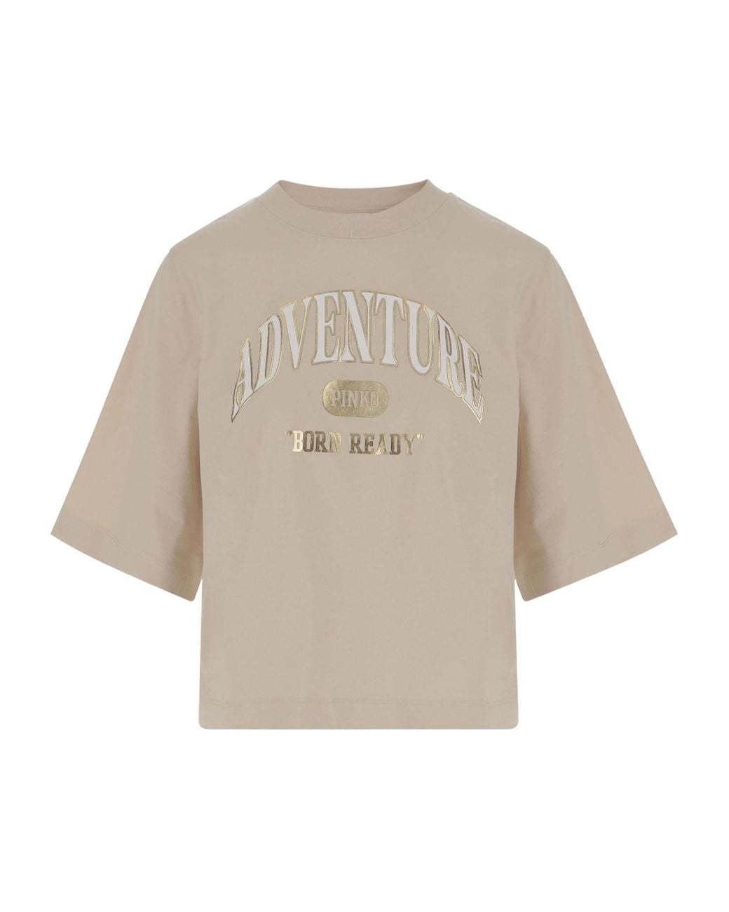 Pinko Natural Logo Printed Crewneck T-Shirt
