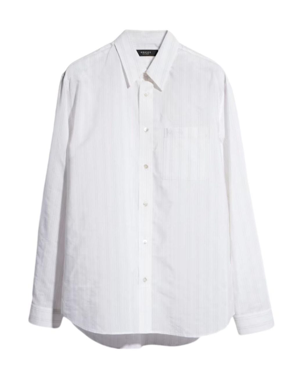 Gucci White Striped Technical Cotton Shirt for men