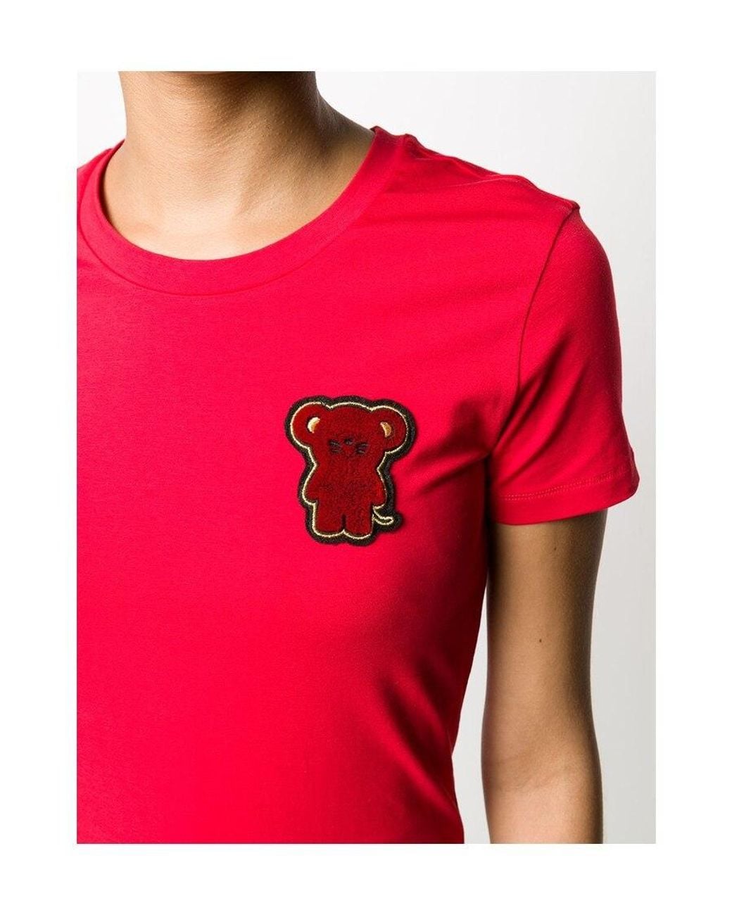 Emporio Armani Red Teddy Bear Decal T-Shirt