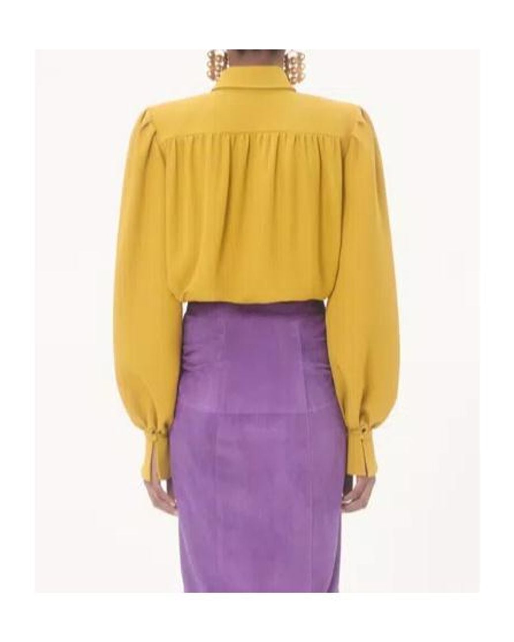 Valentino Yellow Cady Couture Button-Up Shirt