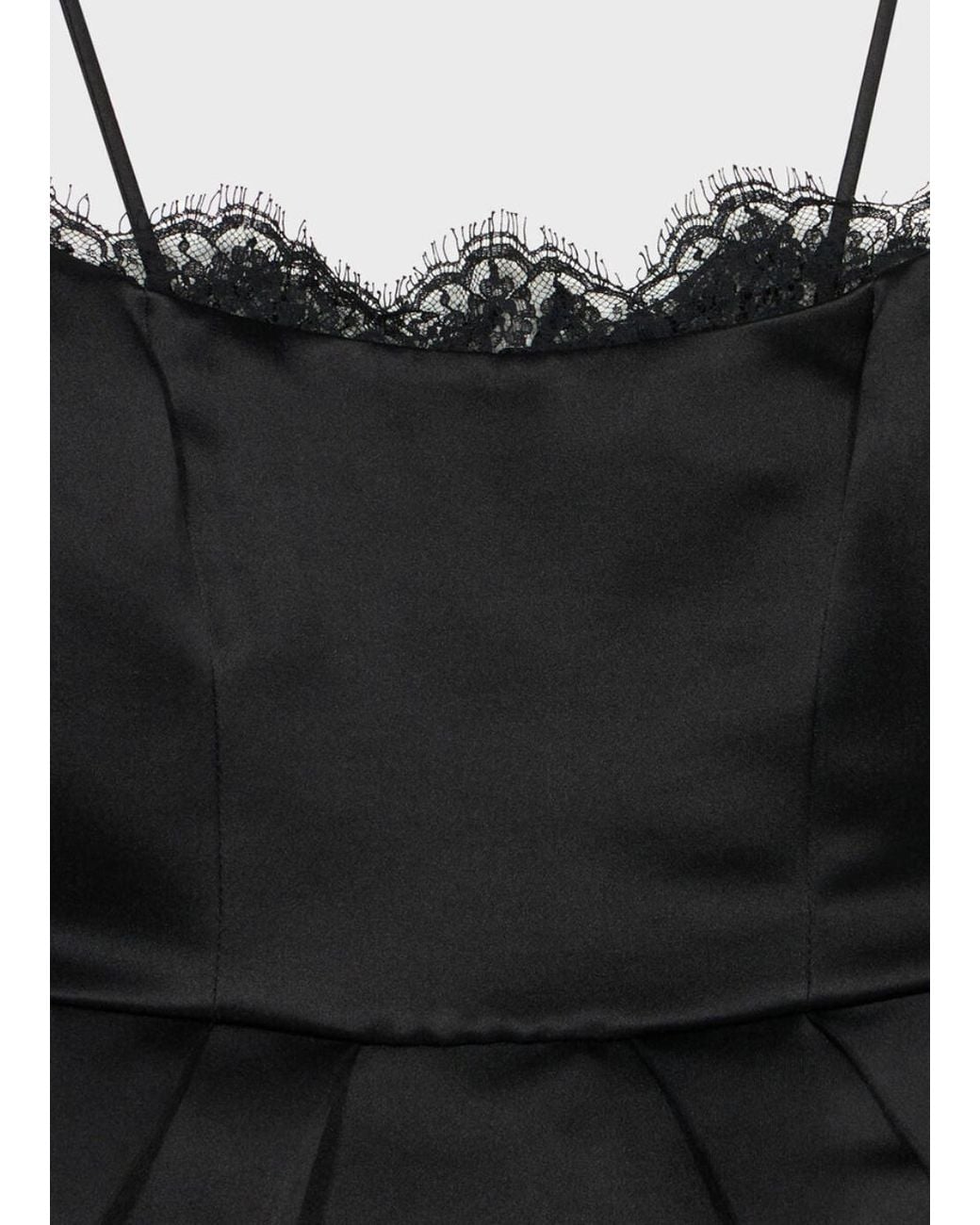 Blumarine Black Lace-Trim Balloon Mini Dress