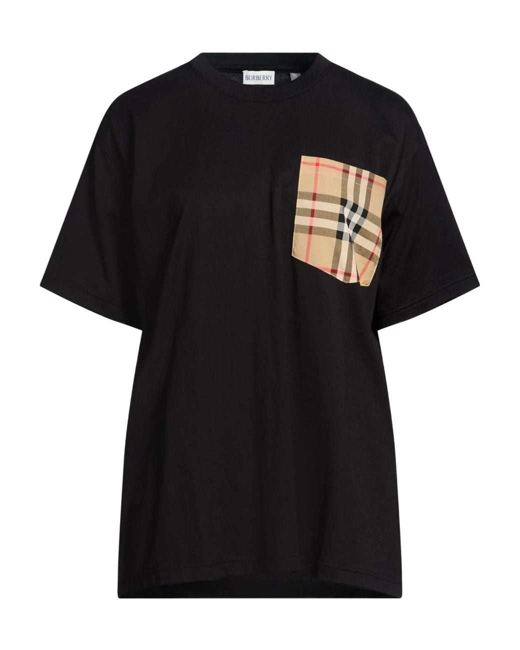 Burberry Black Checked Print T-Shirt