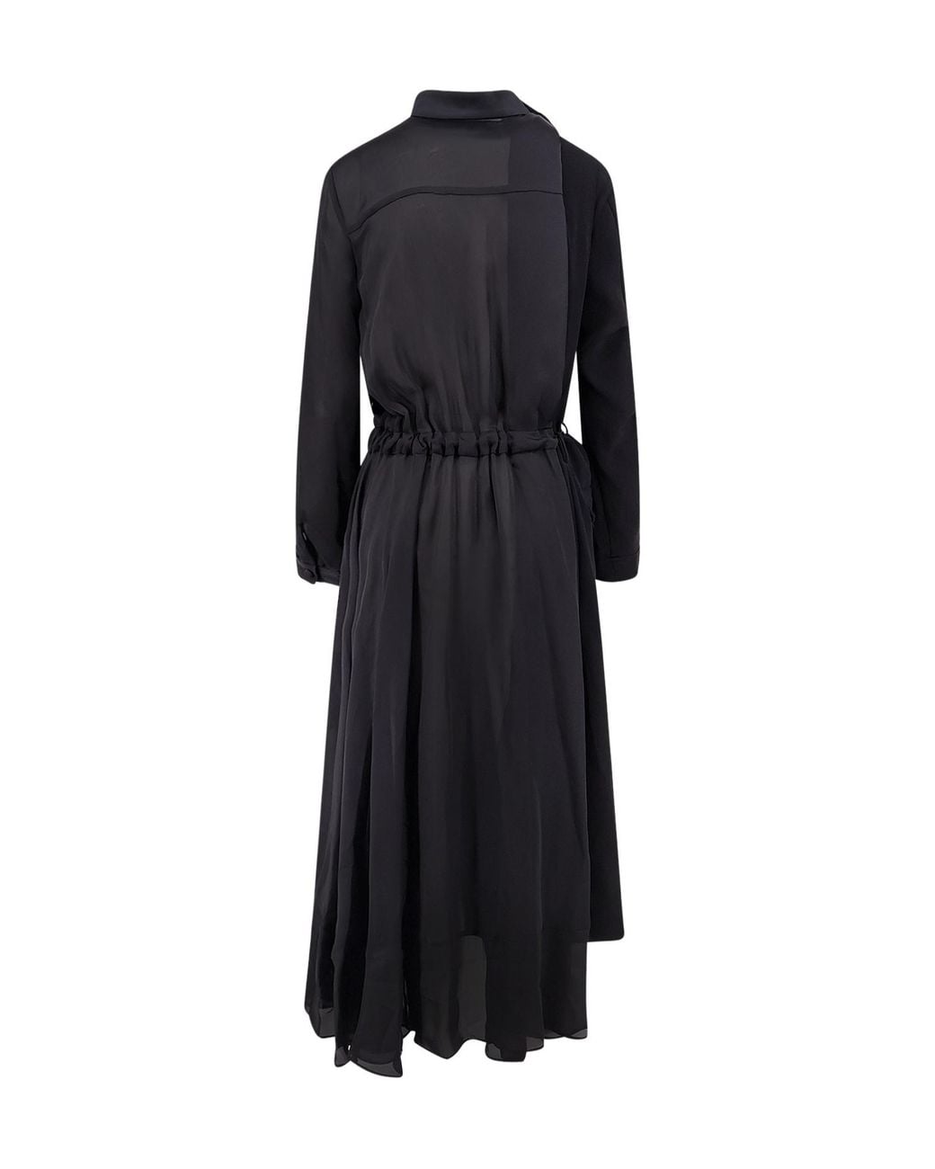 Sacai Black Long-Sleeved Dress