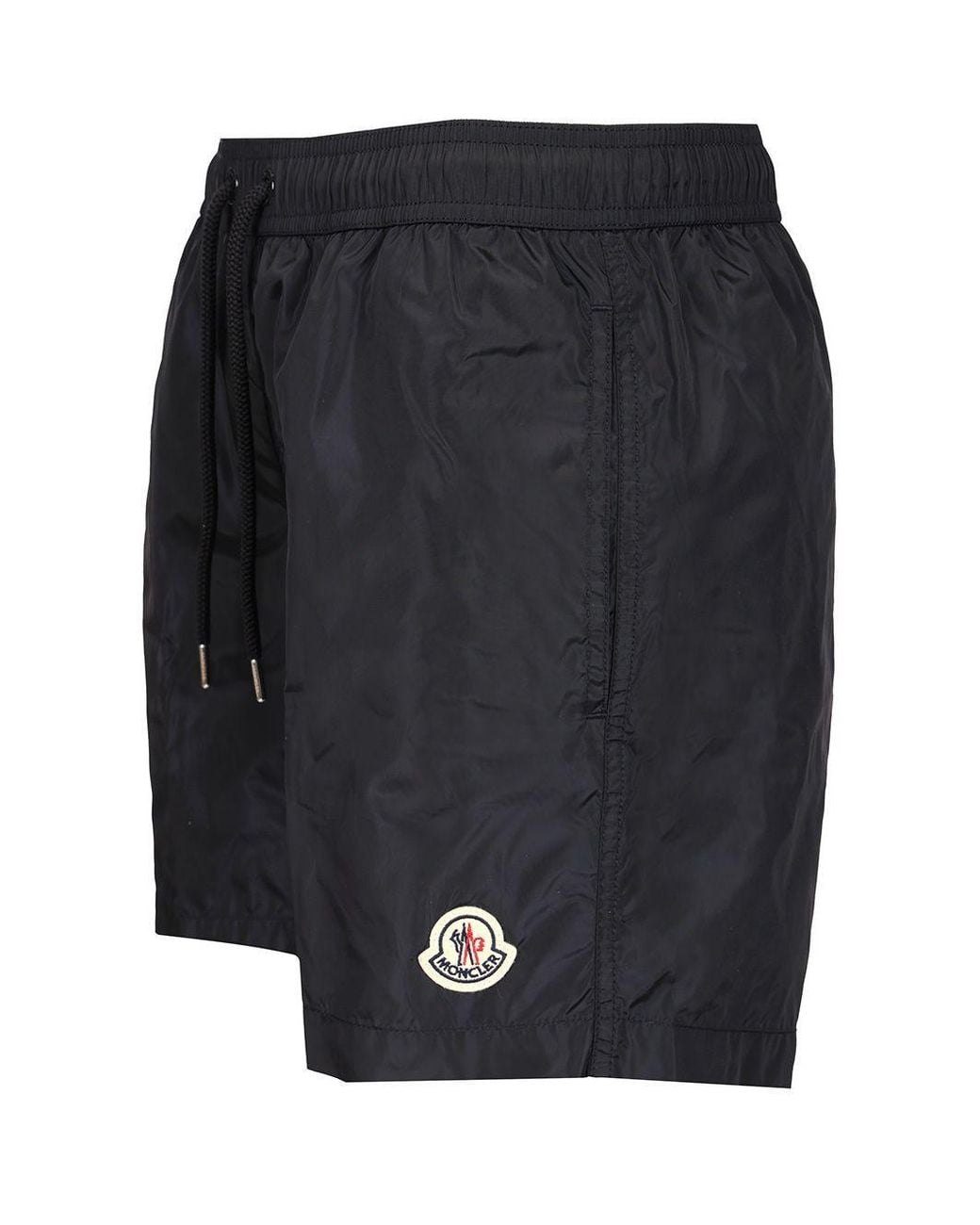 Moncler Gray Logo Patch Drawstring Swim Shorts for men