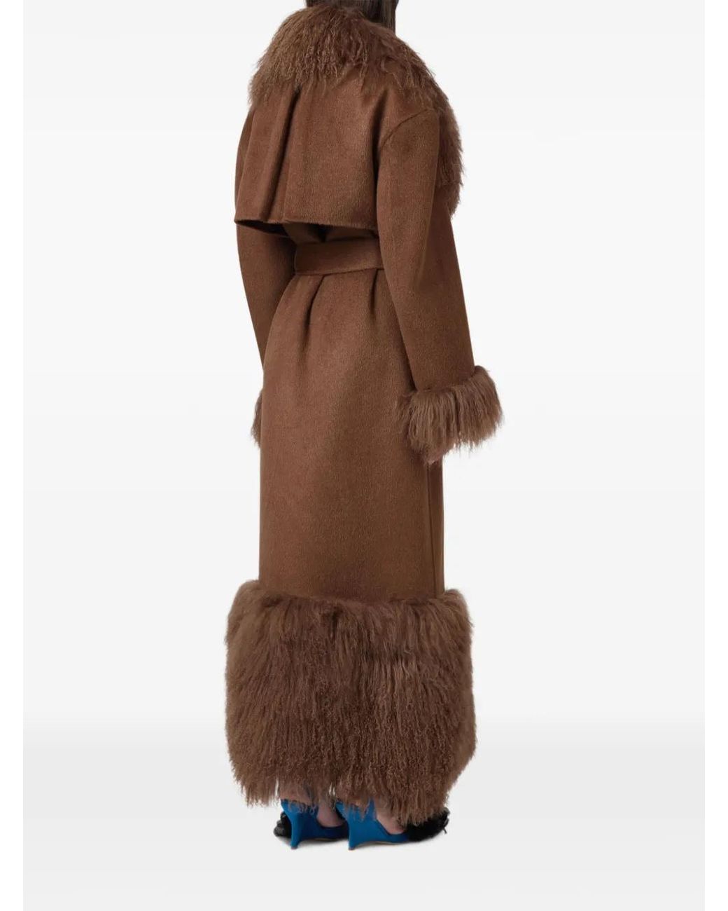 GIUSEPPE DI MORABITO Brown Tie Waist Long-Sleeved Coat
