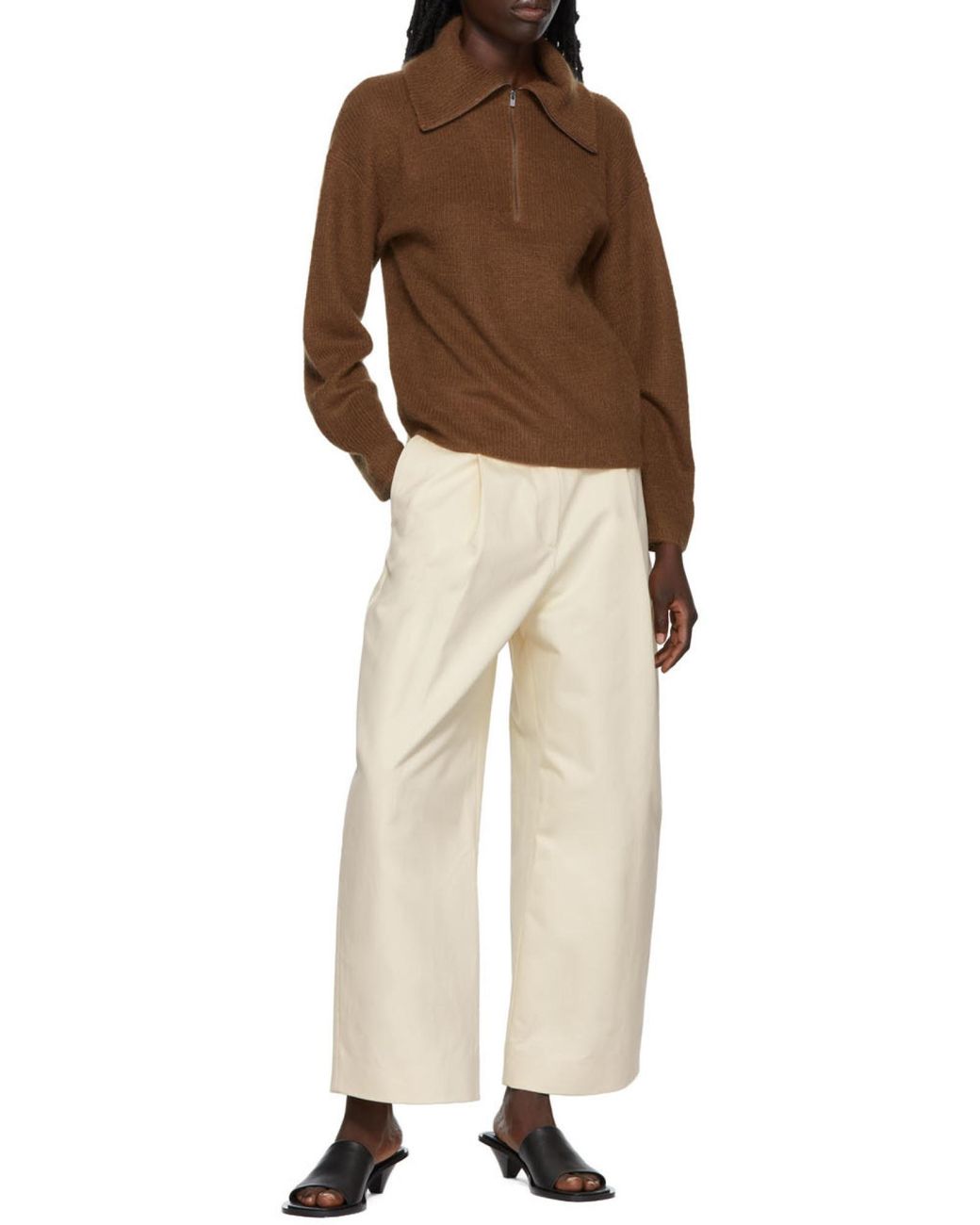 Vince Brown Half-Zip Pullover Jumper