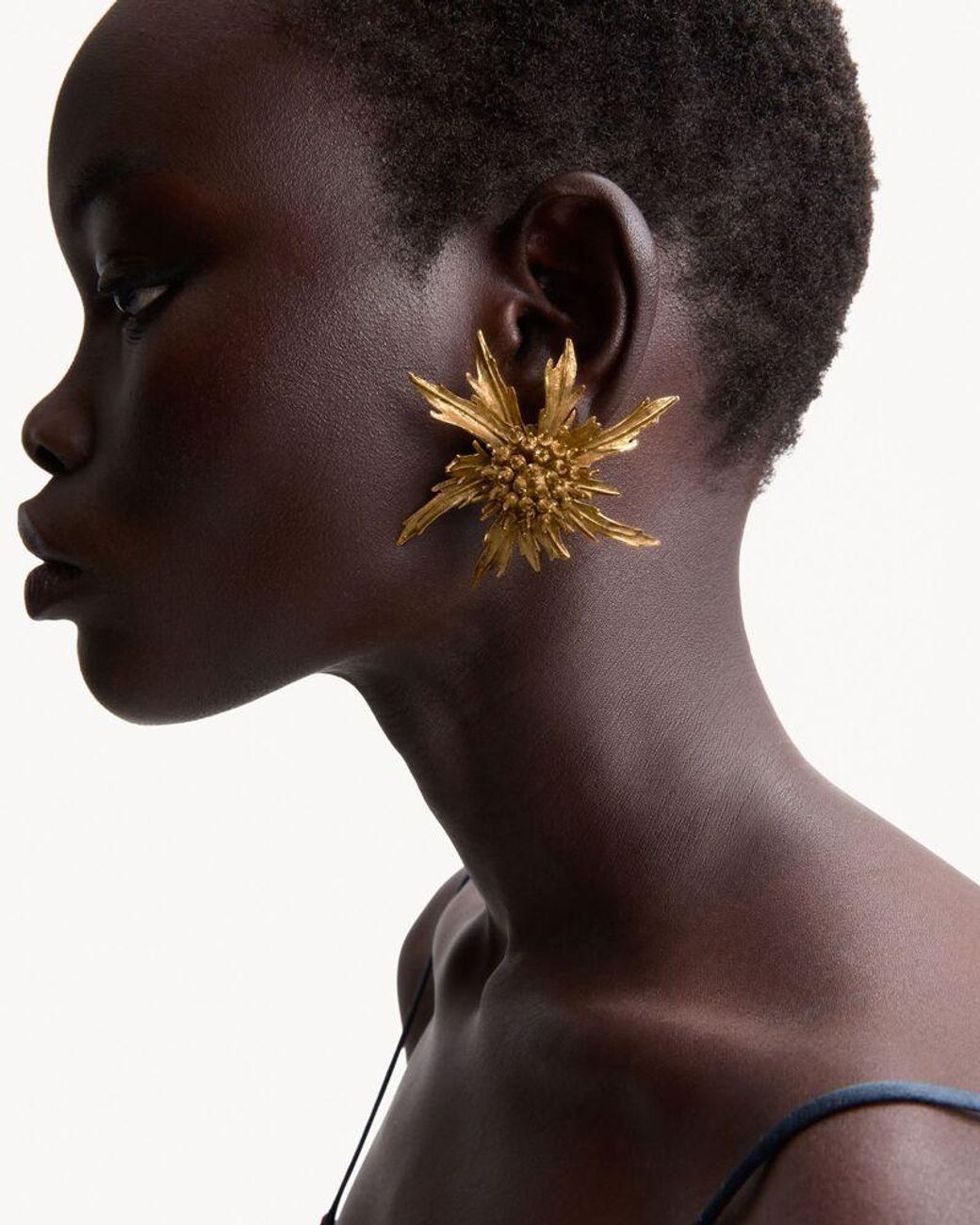 Saint Laurent Metallic Thistle Earrings