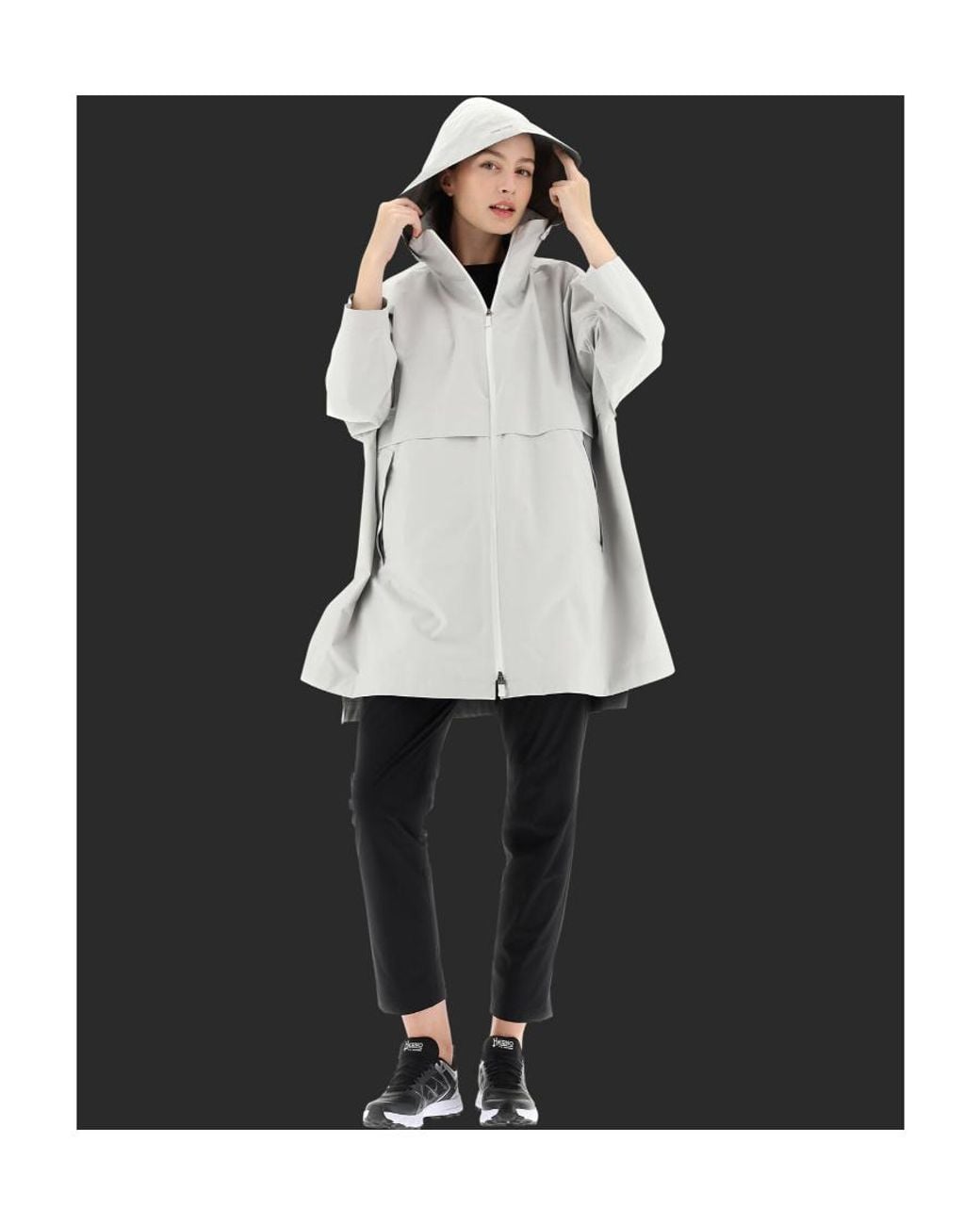 Herno White Hooded Zip Coat