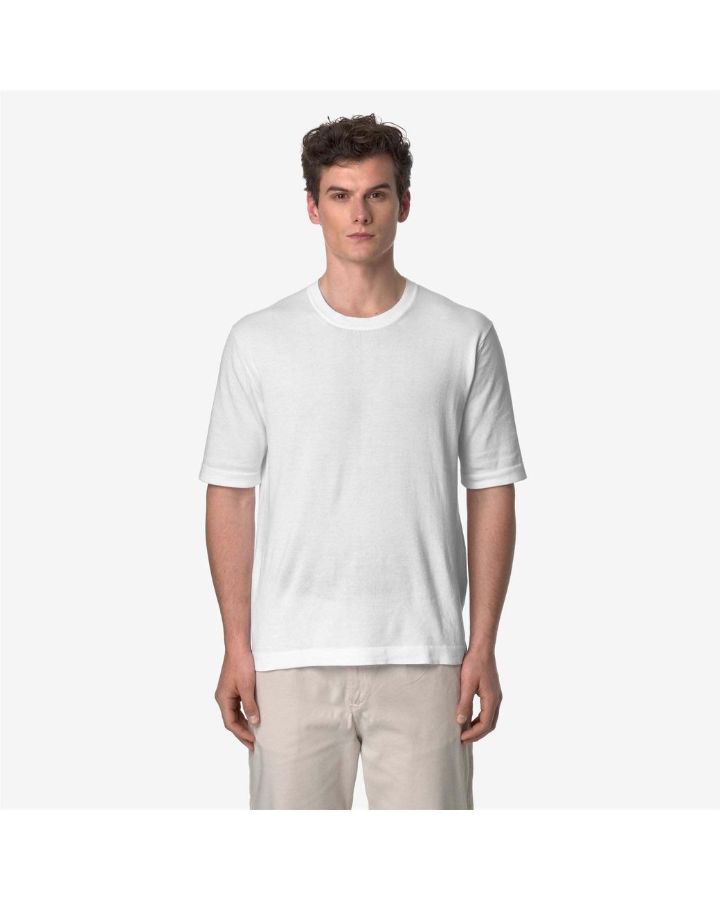 K-Way White Combe Knit Pullover for men