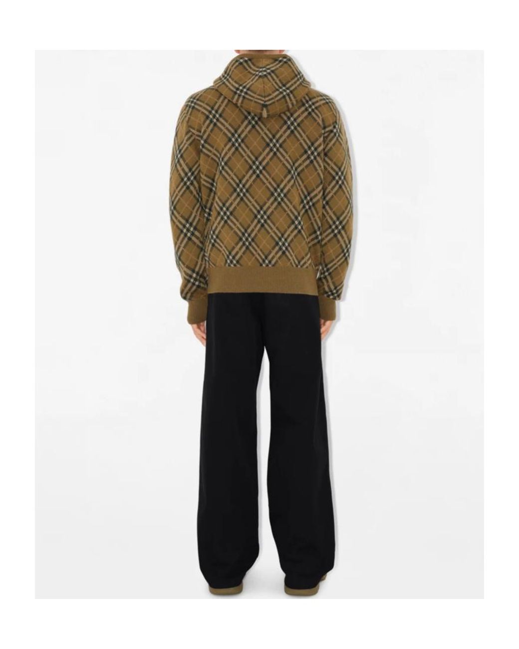 Burberry Green Wool Hoodie for men