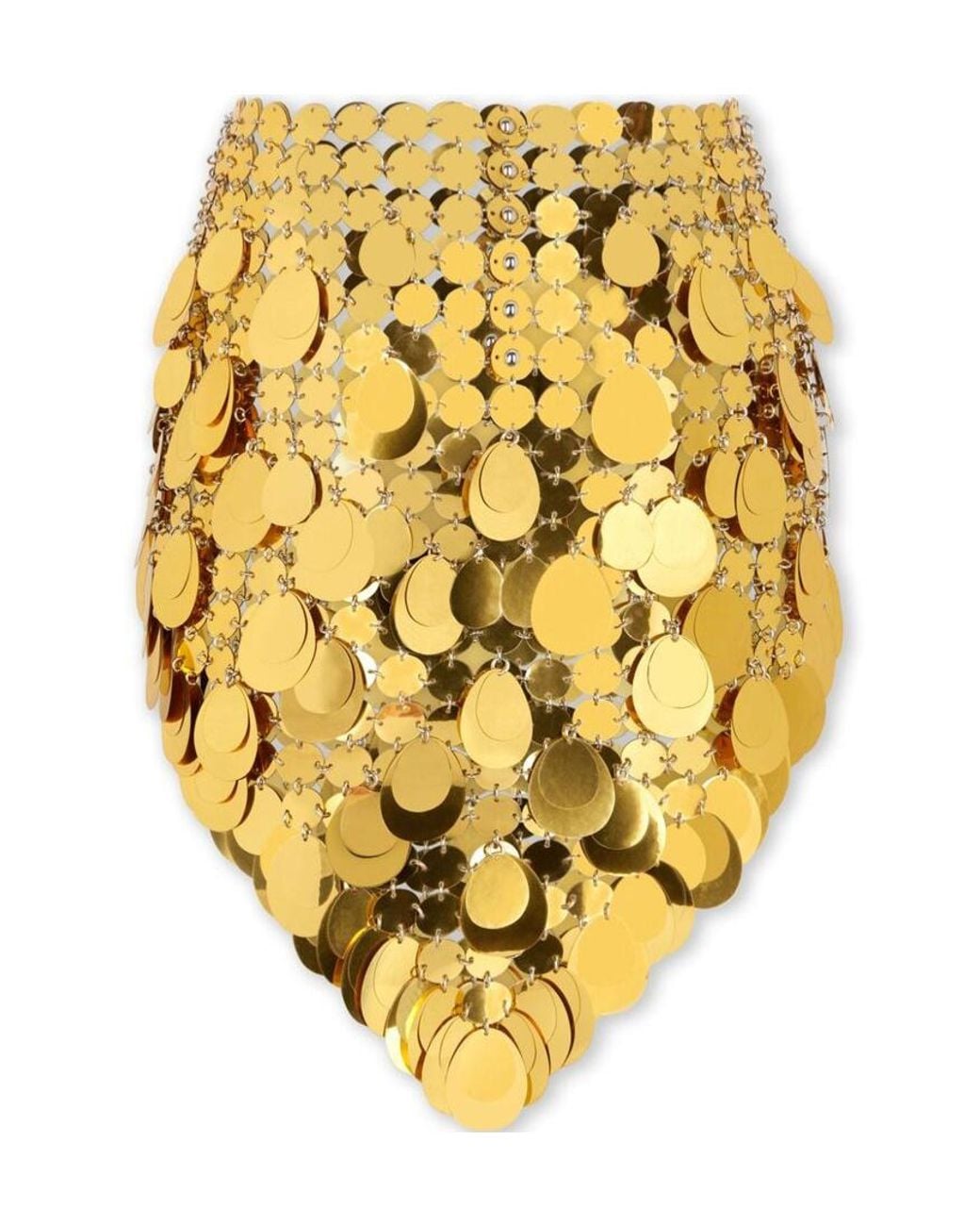 Rabanne Metallic Sparkle Assembly Assymetric Skirt