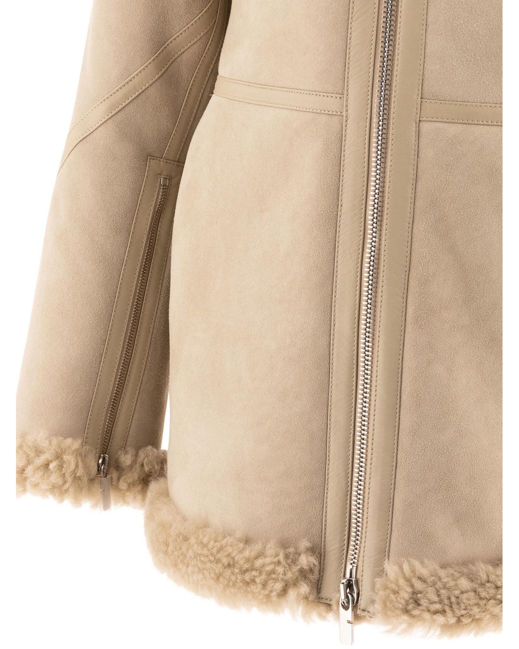 Burberry Natural Long Sleeved Zip-Up Jacket