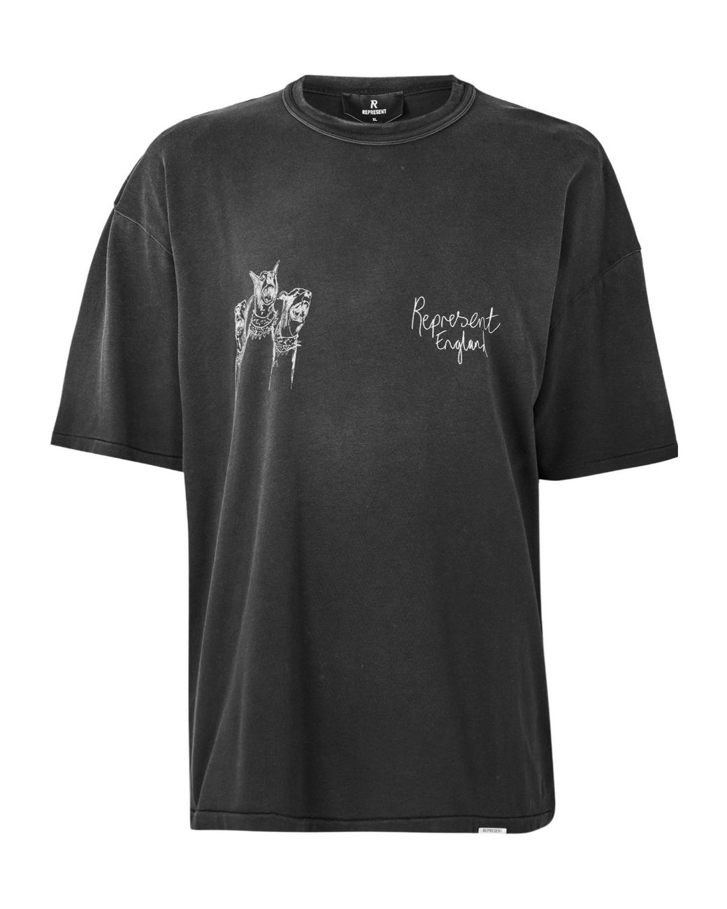 Represent Black Oversized T-Shirt for men