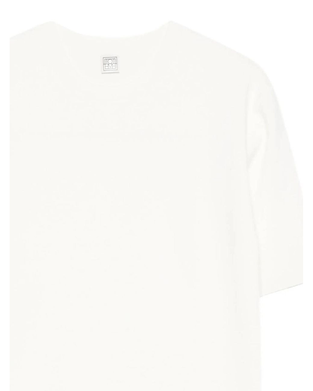 Totême White Totême Short Sleeved Knitted Top