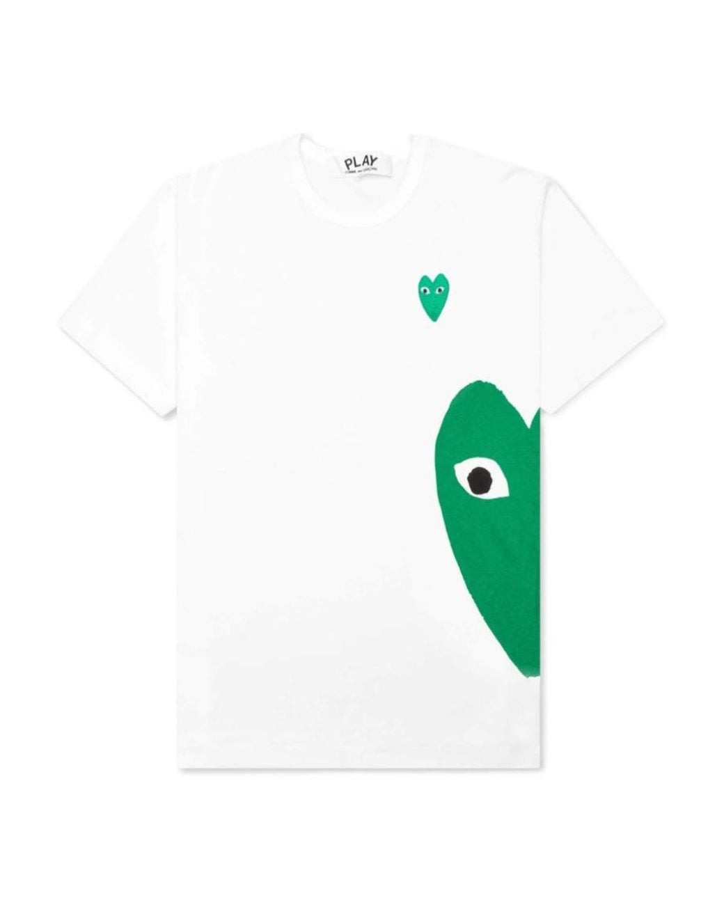 COMME DES GARÇONS PLAY Green Heart-Shaped Logo T-Shirt for men