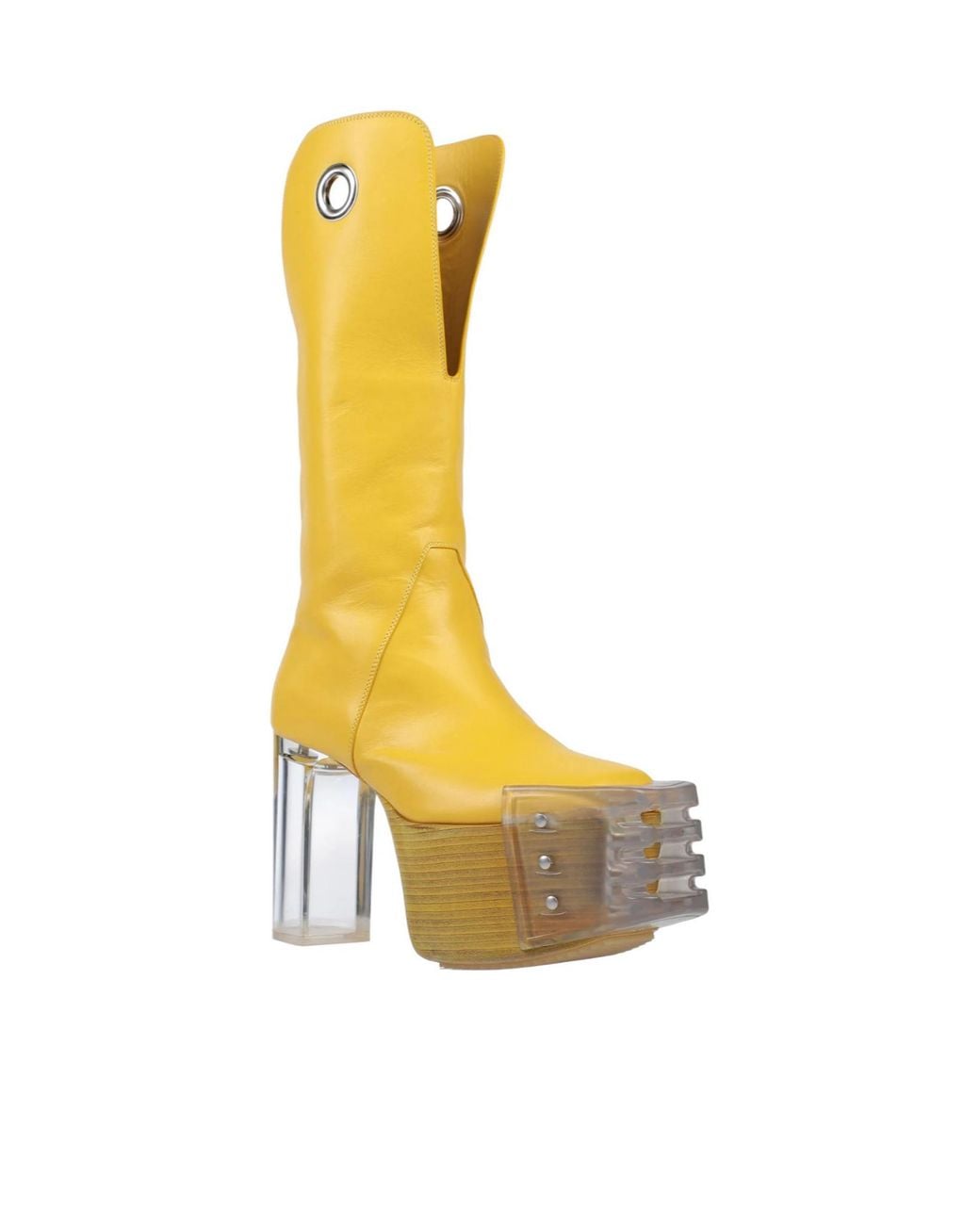 Rick Owens White Minimalist Leather Ankle Boots