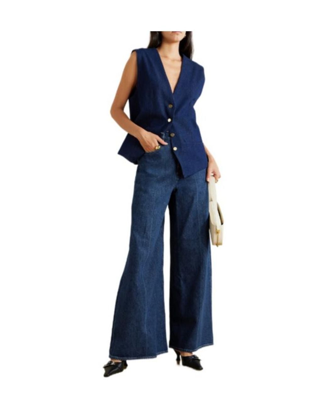 Goldsign Blue Dark Straight-Leg Jeans