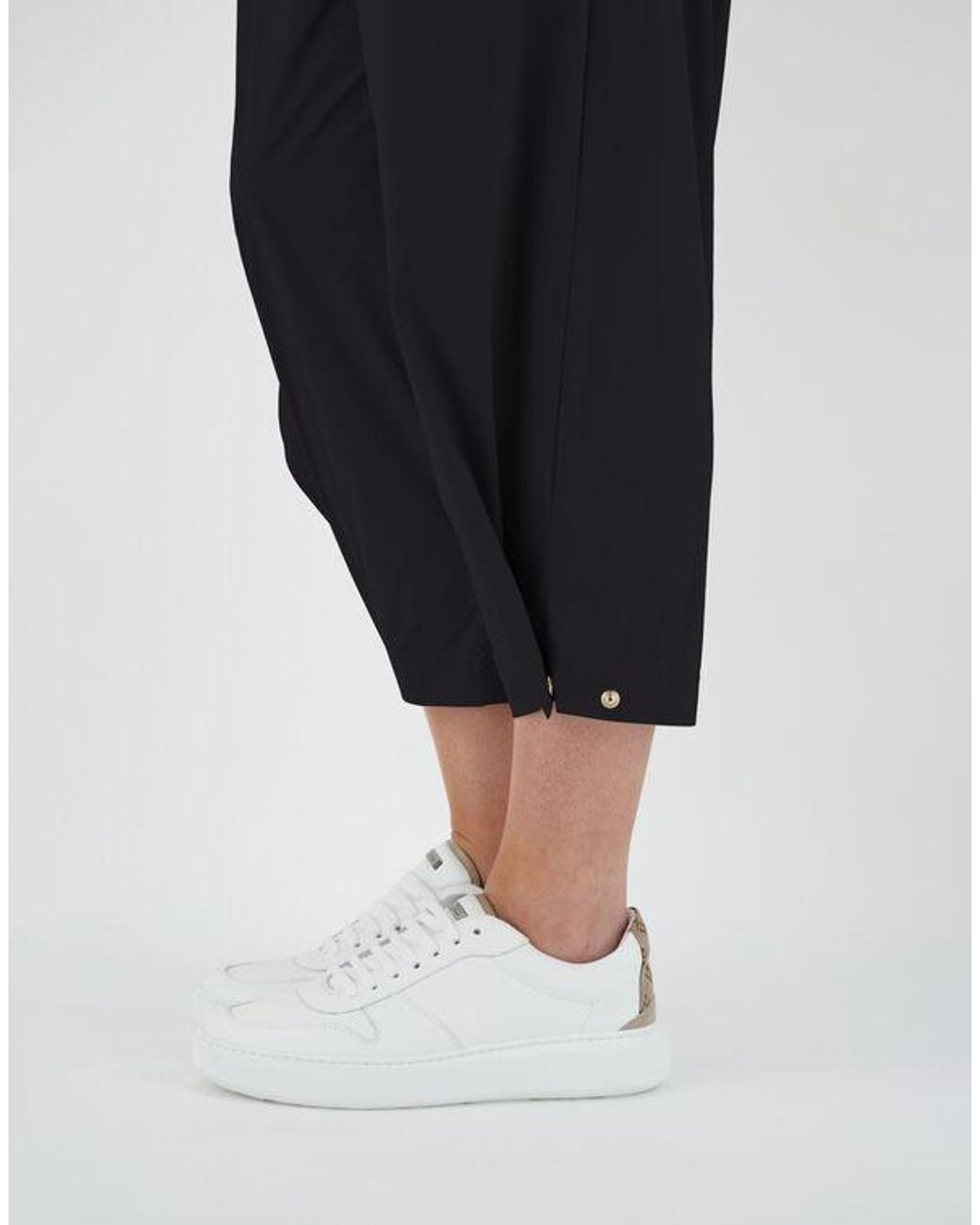 Herno Blue Lightweight Drawstring Cropped Trousers
