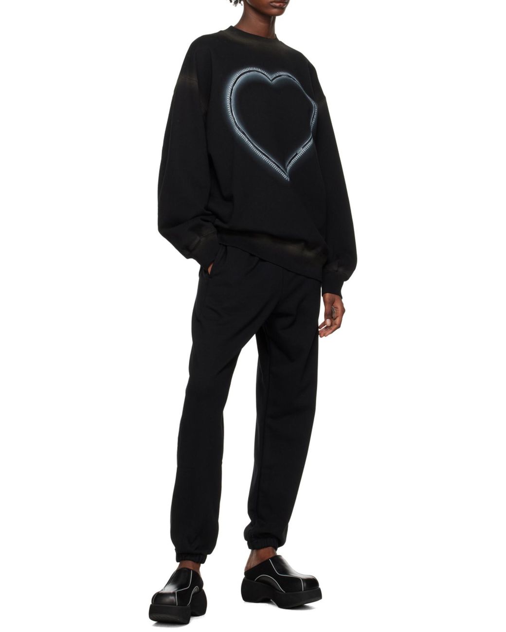 we11done Black Logo-Detail Trousers for men