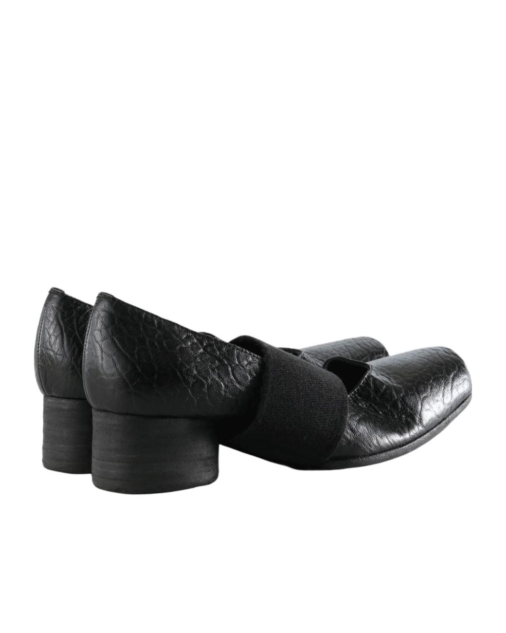 Uma Wang Black Square-Toe Ballet Flats
