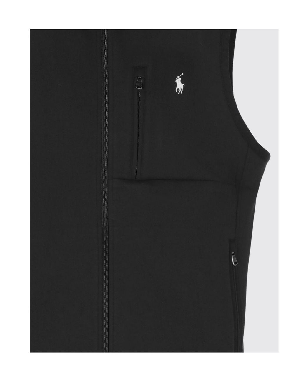 Ralph Lauren Black Zip-Front Sleeveless Jacket for men