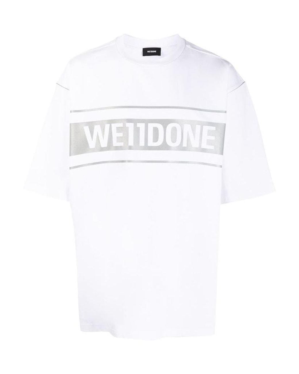 we11done White Logo Printed T-Shirt for men