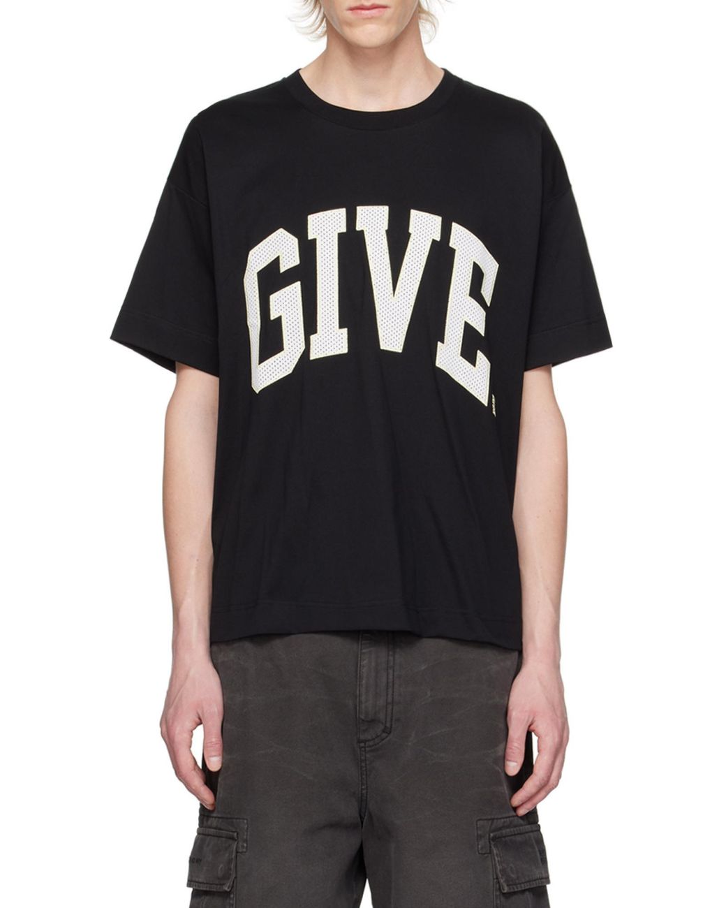Givenchy Black 4G Embroidered Crewneck T-Shirt for men