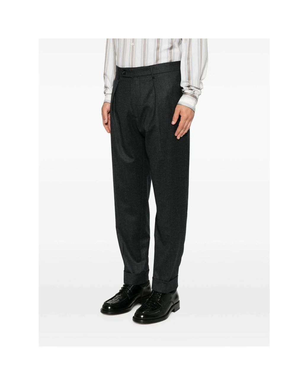 Berwich Gray Casual Pants With Belt Loops for men
