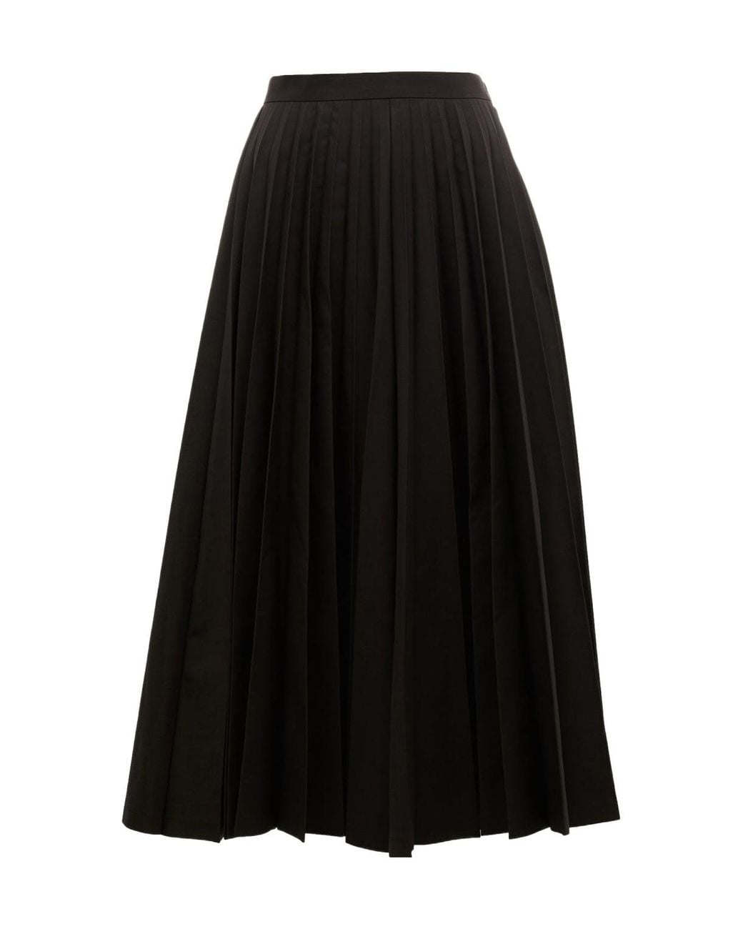 Junya Watanabe Black Pleated Design Midi Skirt