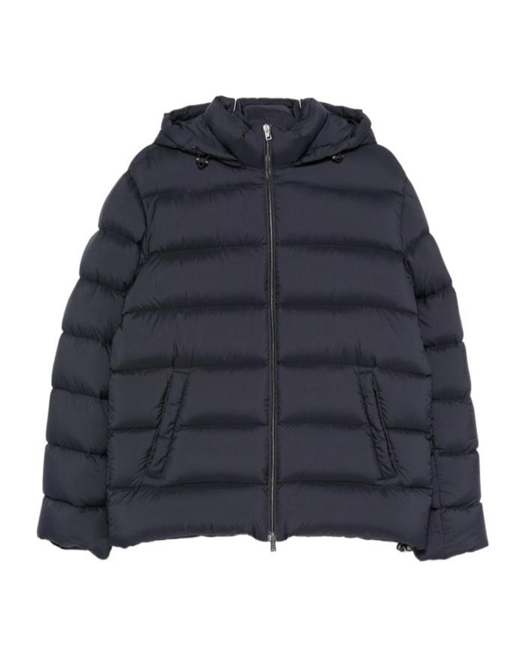 Herno Blue Quilted Hooded Jacket for men