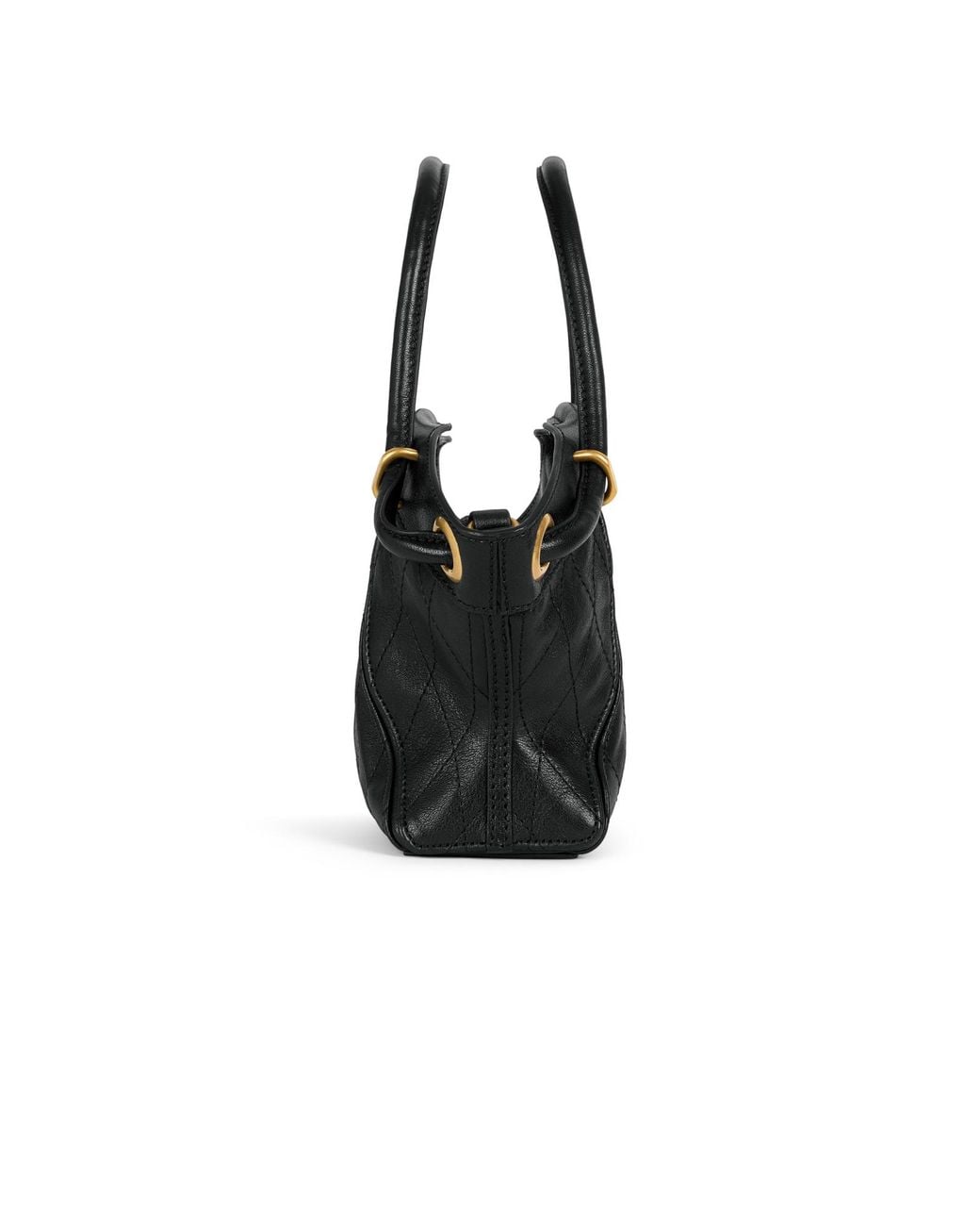 Balmain Black Quilted Small Tote Bag