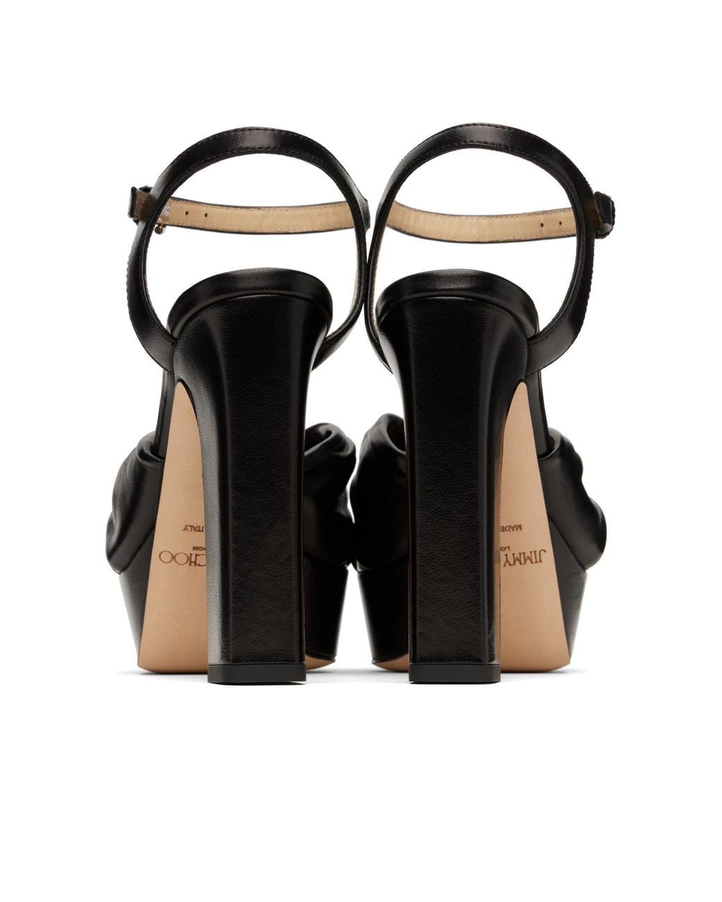 Jimmy Choo Black Open-Toe High-Heeled Sandals