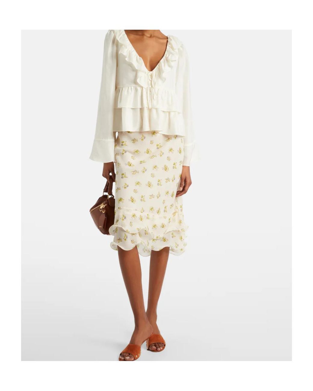 Dorothee Schumacher White Ruffled Silk Cover-Up