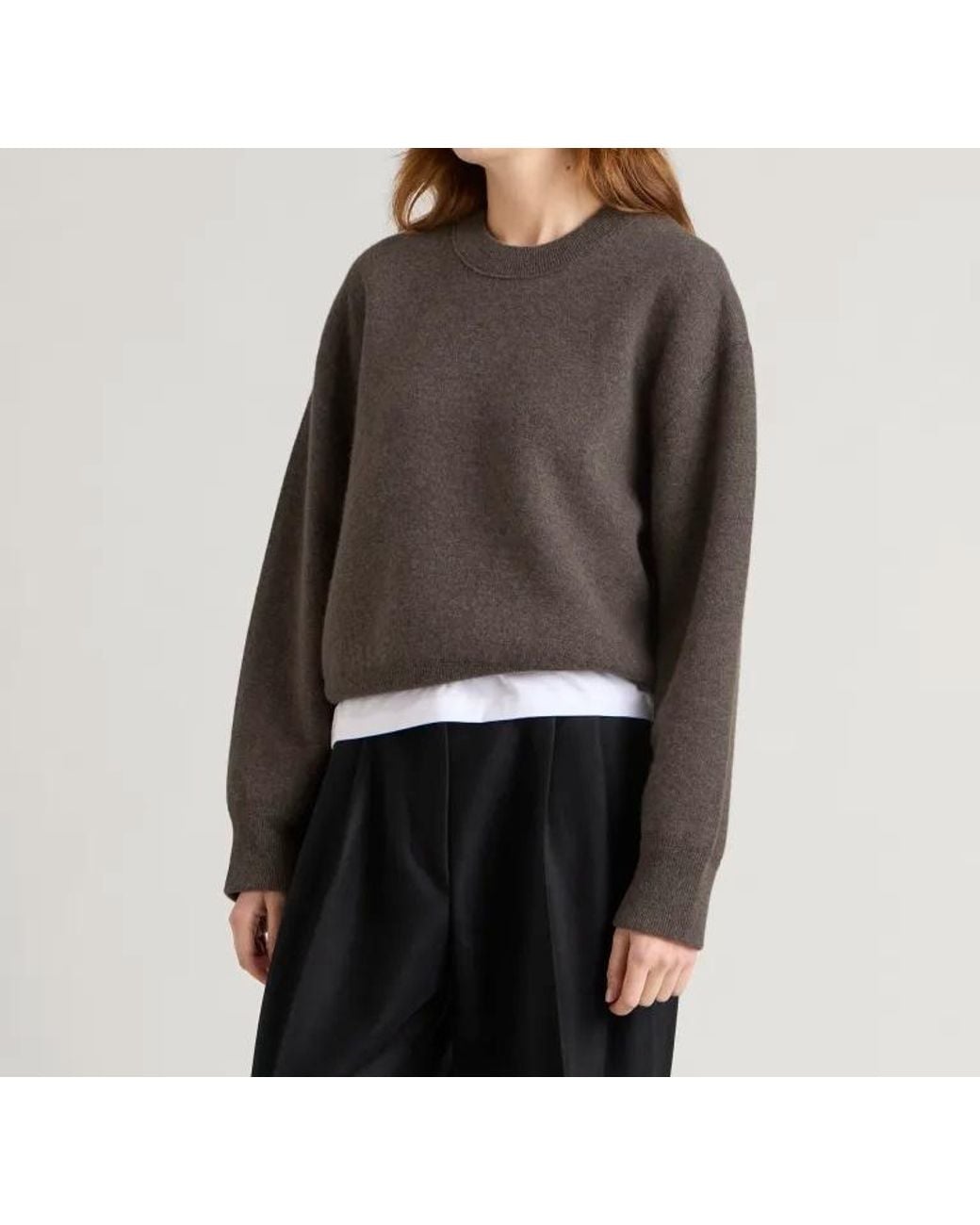 Studio Nicholson Gray Long-Sleeve Knit Top