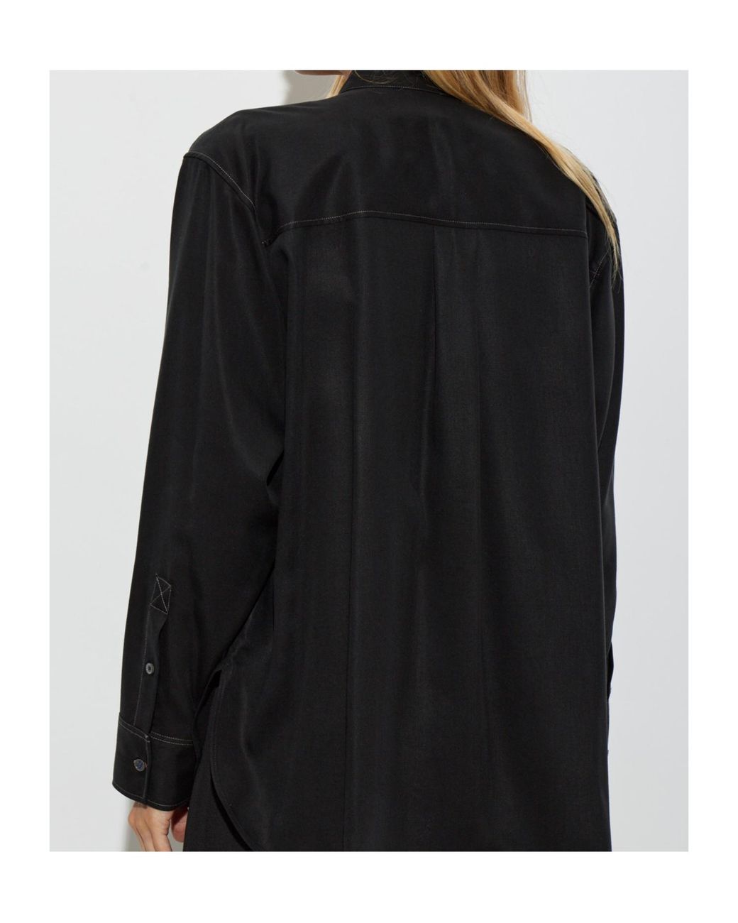 Paul Smith Black Tie-Neck Oversized Shirt