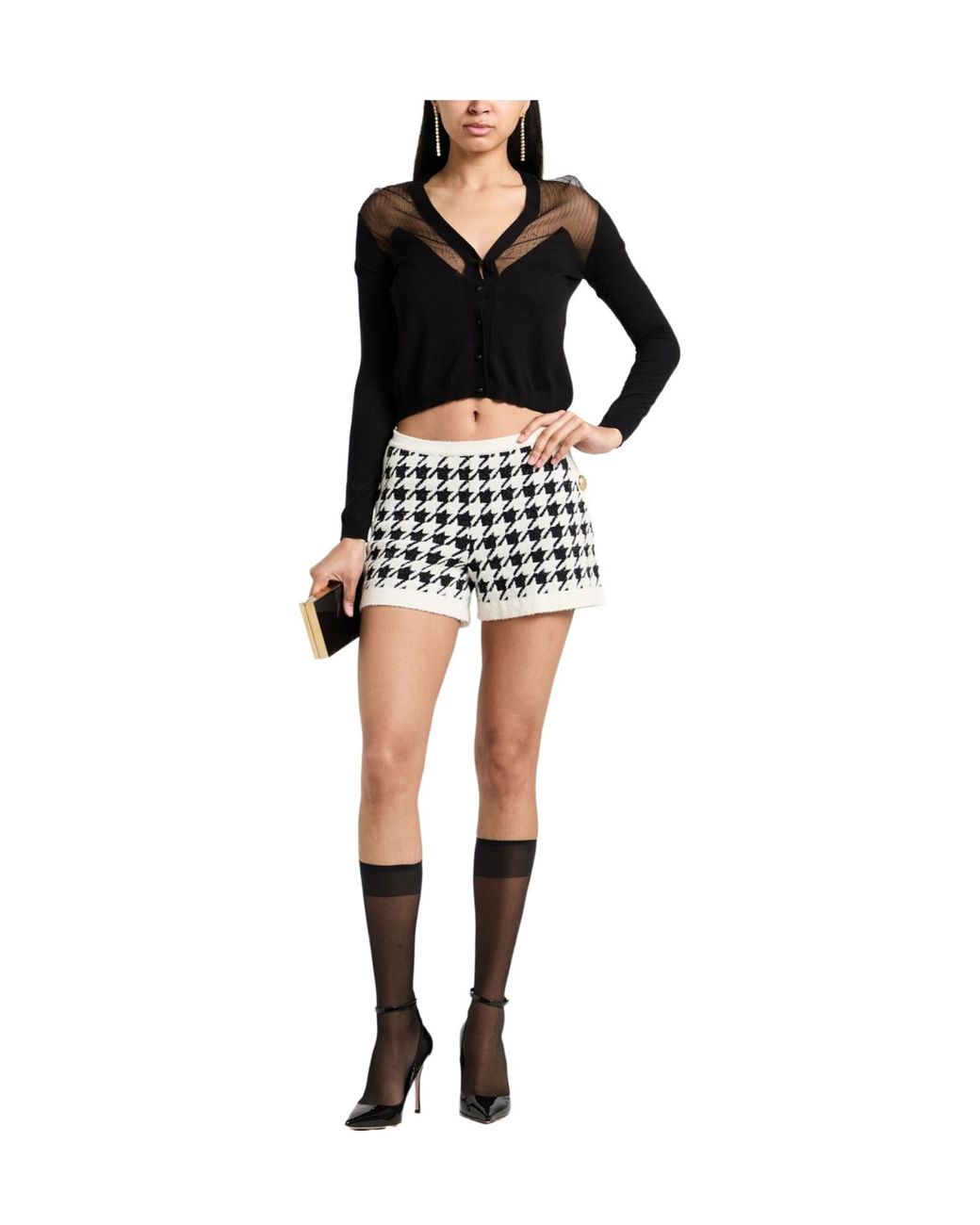 Max Mara Black Cropped Knit Cardigan