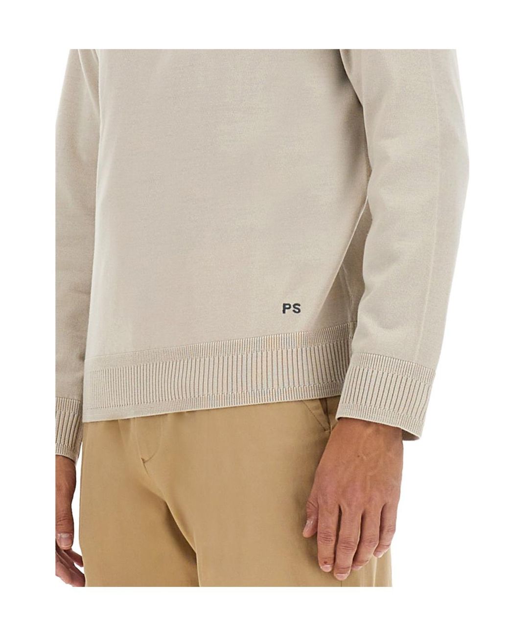Paul Smith Natural Ps Paul Smith Contrast-Collar Jumper for men