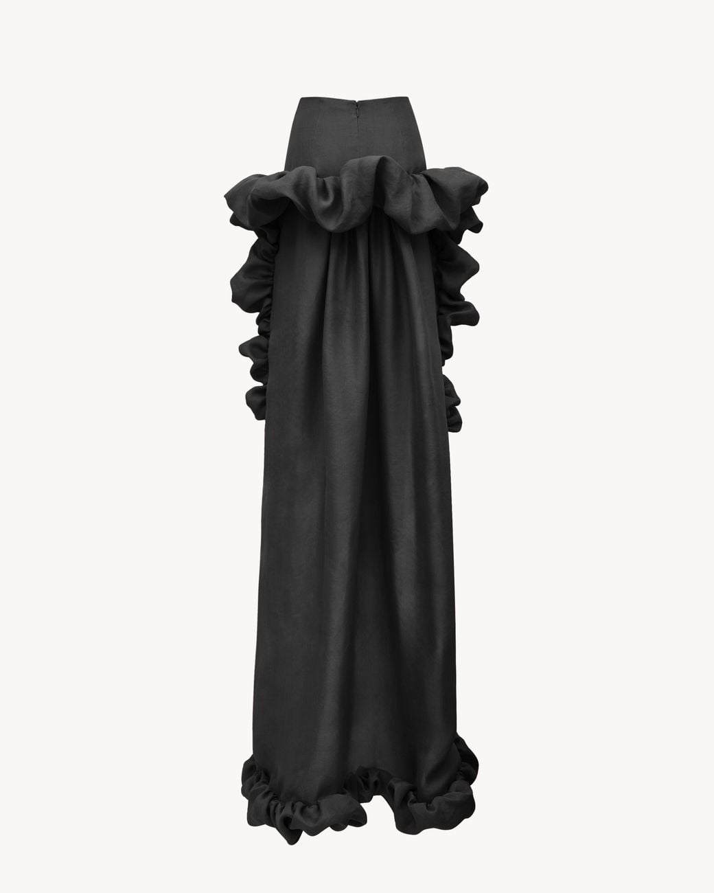 Saint Laurent Black Silk Gauze Bubble Skirt