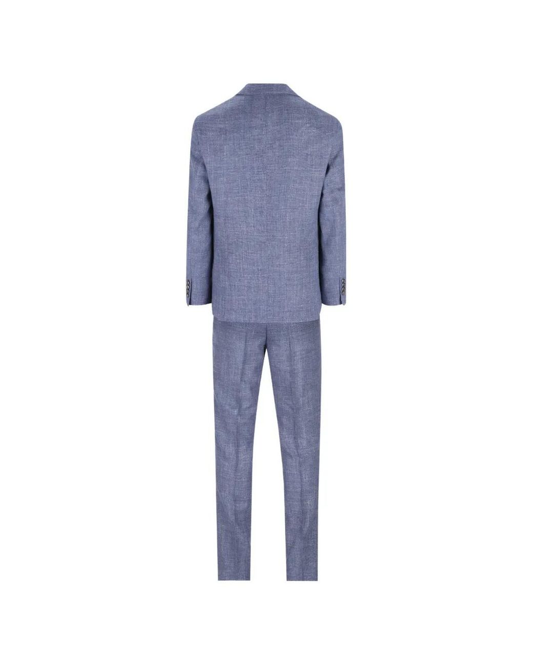 Brunello Cucinelli Blue Single-Breasted Tailored Suit for men