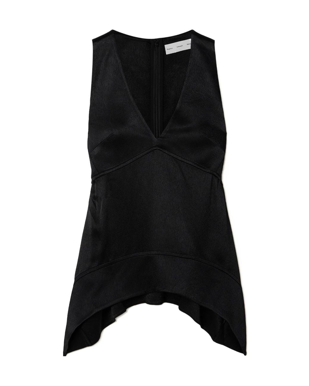 Proenza Schouler Black Liz Satin-Crepe Top