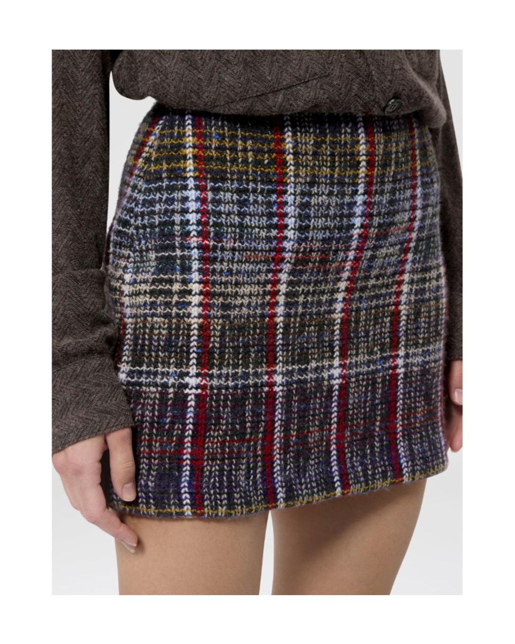Missoni Multicolor Pure Wool Mini Skirt With Check Motif