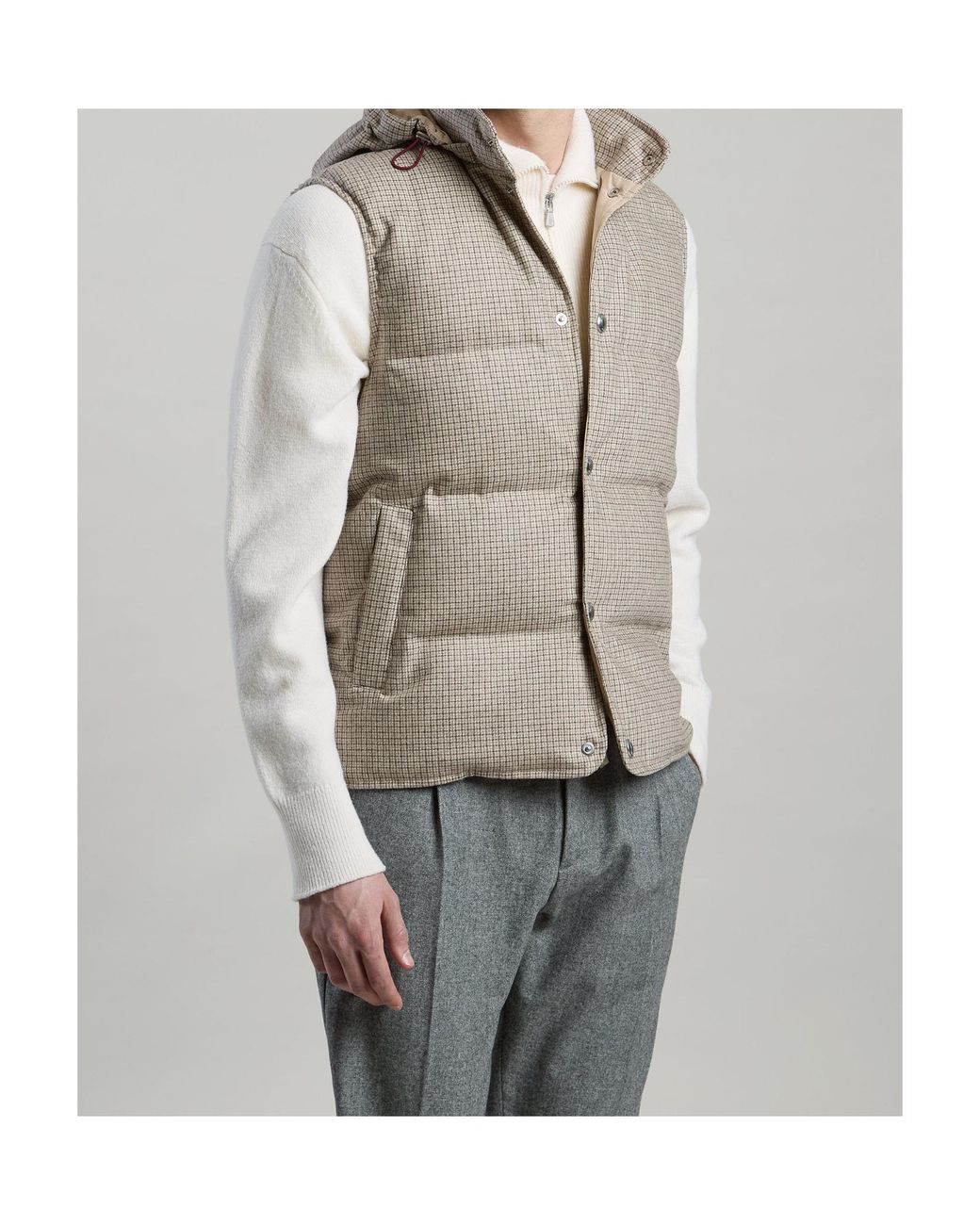Eleventy Gray Nylon Wool Cashmere Gilet for men