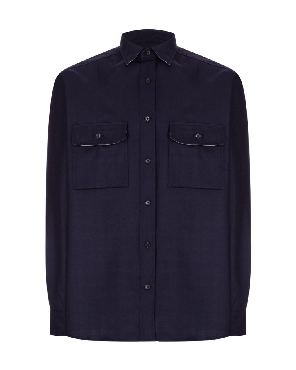 Brioni Blue Long-Sleeved Shirt for men