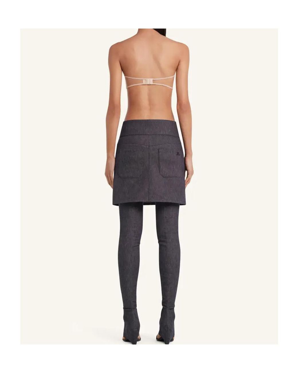Courreges Black Courrèges Belted Denim Mini Skirt