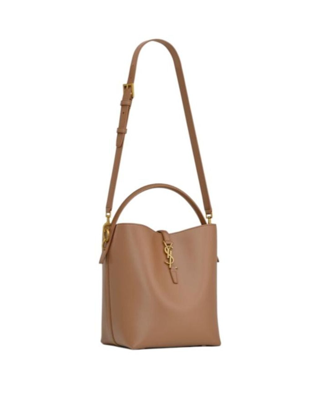 Saint Laurent Brown Le 37 Logo Plaque Tote Bag