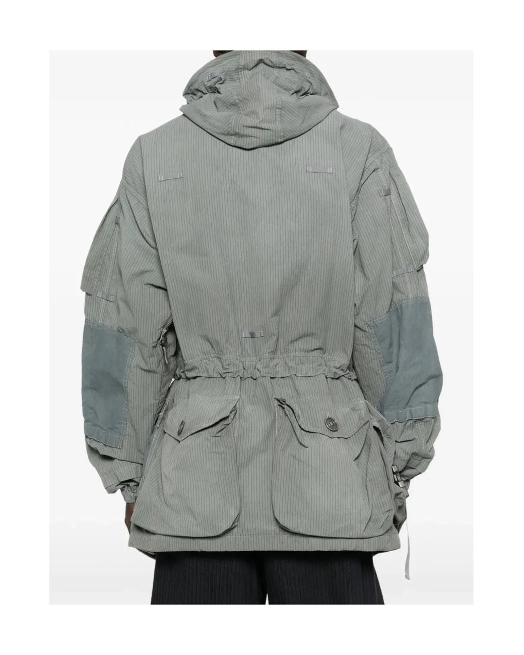 Maison Margiela Gray Striped Pocket Coat for men