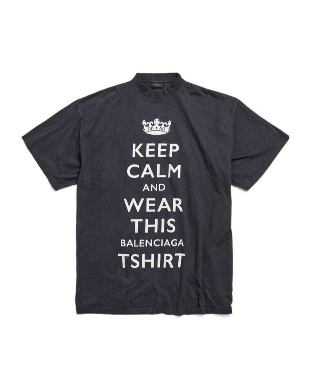 Balenciaga Black Keep Calm Washed Oversized T-Shirt for men