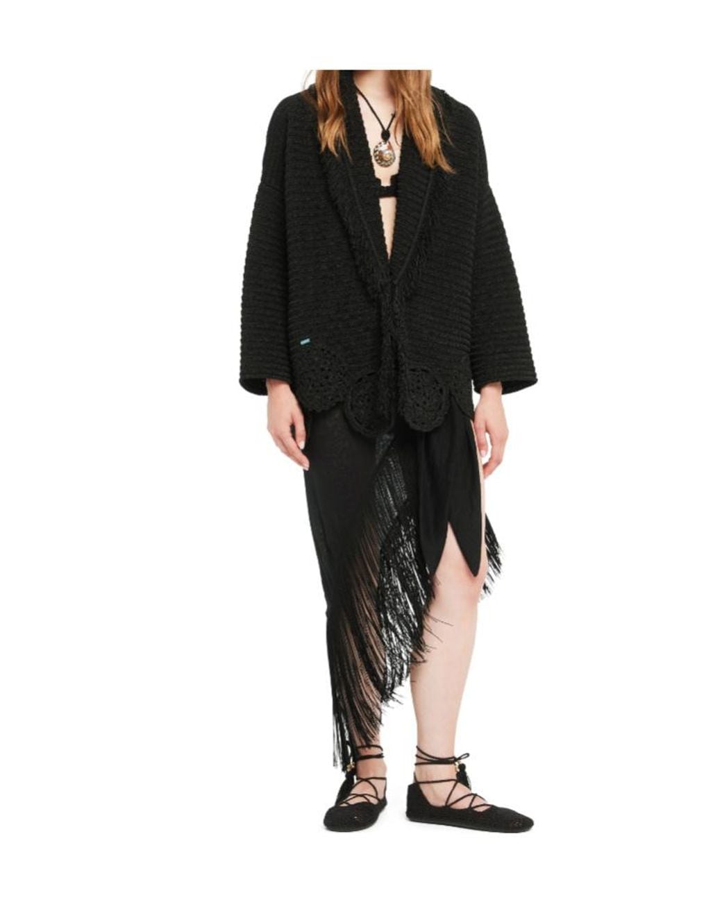 Alanui Black Island Memories Belted Cardigan